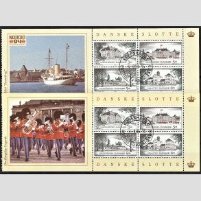 FRIM�RKER DANMARK | 1994 - AFA 1066A,1066B - Danske slotte med Livgardevignet - 21,00 + 21,00 Kr. Miniark - Lux Stemplet