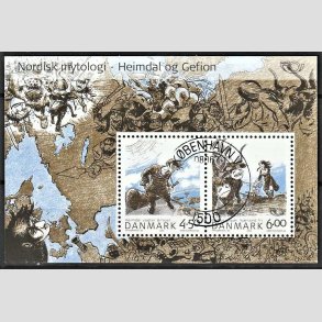 FRIM�RKER DANMARK | 2004 - AFA 1386 - Nordisk Mytologi 1. - Kr. 10,50 Miniark - P�nt Stemplet 