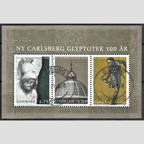 FRIM�RKER DANMARK | 2006 - AFA 1477 - Glyptotek 100 �r - 18,25 Kr. flerfarvet Miniark - Pragt Stemplet