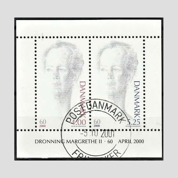 FRIMRKER DANMARK | 2000 - AFA 1241 - Droning Margrethe 60 r - 9,25 Kr. Miniark - Stemplet