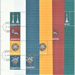 FRIMRKER DANMARK | 2007 - AFA 1501A-04A - Nationalmuseet 200 r. - Miniark flerfarvet fra prestigehfte komplet - Pnt Stemplet Assens