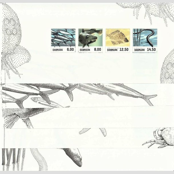 FRIMRKER DANMARK | 2013 - AFA 1730A-34A - Fisk - Miniark prestigehfte komplet - Postfrisk