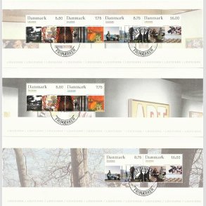 FRIM�RKER DANMARK | 2008 - AFA 1543-45 - Kunstmuseet Louisiana - Miniark fra prestigeh�fte komplet - Pragt Stemplet 