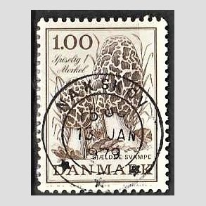 FRIM�RKER DANMARK | 1978 - AFA 669 - Sj�ldne svampe - 1,00 Kr. brun - Pragt Stemplet Nakskov