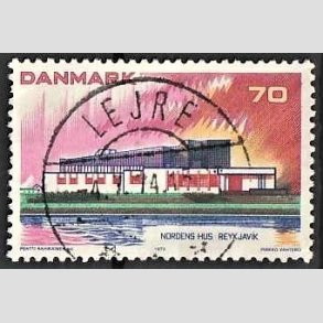 FRIM�RKER DANMARK | 1973 - AFA 547 - Nordens hus. - 70 �re flerfarvet - Pragt Stemplet Lejre