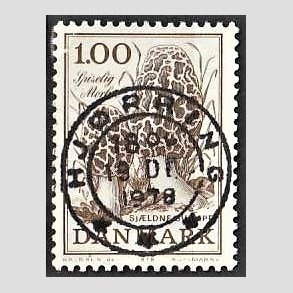 FRIM�RKER DANMARK | 1978 - AFA 669 - Sj�ldne svampe - 1,00 Kr. brun - Pragt Stemplet Hj�rring