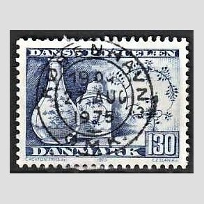 FRIM�RKER DANMARK | 1975 - AFA 590 - Dansk porcel�n - 130 �re bl� - Pragt Stemplet K�benhavn