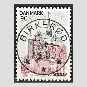FRIM�RKER DANMARK | 1975 - AFA 598 - S�nderjylland - 90 �re r�d/brun/m�rkbl� - Pragt Stemplet Birker�d