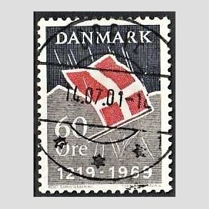 FRIMRKER DANMARK | 1969 - AFA 484 - Dannebrog 750 r. - 60 re mrkbl/gr/rd - Lux Stemplet Greve