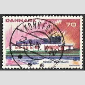 FRIM�RKER DANMARK | 1973 - AFA 547 - Nordens hus. - 70 �re flerfarvet - Pragt Stemplet Kongerslev