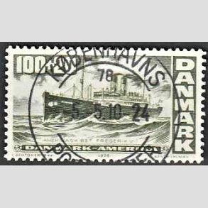 FRIMRKER DANMARK | 1976 - AFA 609 - Amerikanske uafhngighedserklring - 100 + 20 re grn - Pragt Stemplet Kbenhavn