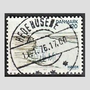 FRIM�RKER DANMARK | 1975 - AFA 600 - S�nderjylland - 120 �re m�rkgr�n/m�rkbl� - Pragt Stemplet Hedehusene