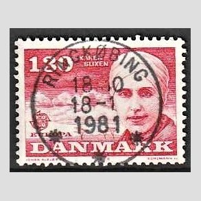 FRIM�RKER DANMARK | 1980 - AFA 695 - Europam�rker - 1,30 Kr. r�d - Pragt Stemplet Ringk�bing