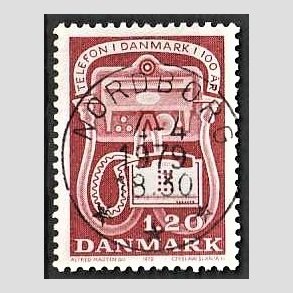 FRIM�RKER DANMARK | 1979 - AFA 672 - Telefonen 100 �r - 1,20 Kr. r�d - Pragt Stemplet Nordborg