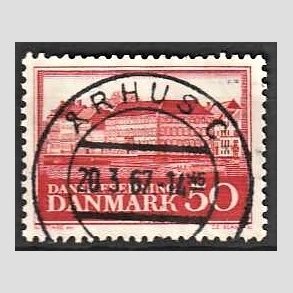 FRIM�RKER DANMARK | 1966 - AFA 445F - Fredningsserie Assistenshuset - 50 �re r�d flour - Pragt Stemplet �arhus C