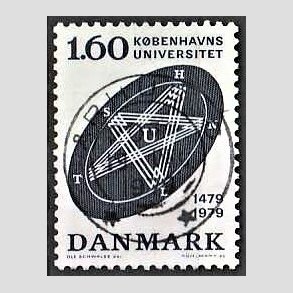 FRIM�RKER DANMARK | 1979 - AFA 674 - K�benhavns Universitet 500 �r - 1,60 Kr. bl� - Lux Stemplet �rhus C