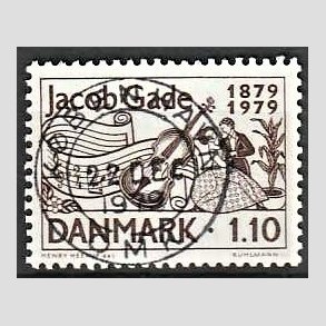 FRIM�RKER DANMARK | 1979 - AFA 692 - Jacab Gade komponist - 1,10 Kr. brun - Pragt Stemplet K�benhavn