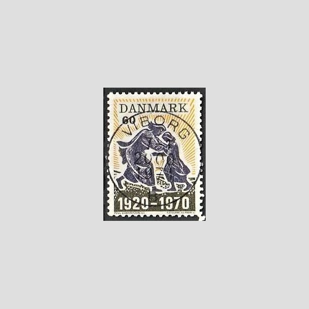 FRIMRKER DANMARK | 1970 - AFA 499 - Nordslesvigs genforening 50 r - 60 re mrkgr/violet/gul - Pragt Stemplet Viborg