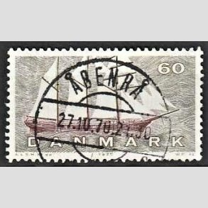 FRIM�RKER DANMARK | 1970 - AFA 505 - Dansk Skibsfart - 60 �re gr�oliv/r�dbrun - Pragt Stemplet �benr�
