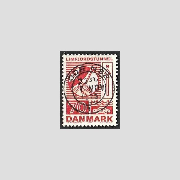 FRIMRKER DANMARK | 1972 - AFA 536 - Trafiktekniske anlg - 70 re rd - Pragt Stemplet Odense