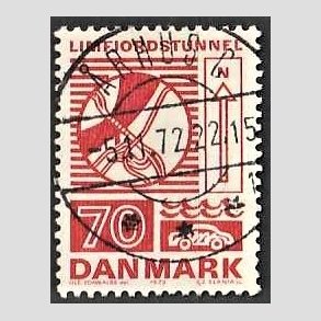 FRIM�RKER DANMARK | 1972 - AFA 536 - Trafiktekniske anl�g - 70 �re r�d - Pragt Stemplet �rhus