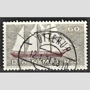 FRIM�RKER DANMARK | 1970 - AFA 505 - Dansk Skibsfart - 60 �re gr�oliv/r�dbrun - Pragt Stemplet Otterup