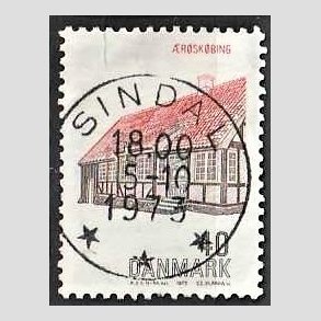 FRIM�RKER DANMARK | 1972 - AFA 538 - Dansk bygningskunst - 40 �re r�d/brun/sort - Pragt Stemplet Sindal