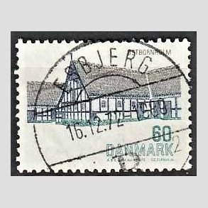 FRIM�RKER DANMARK | 1972 - AFA 539 - Dansk bygningskunst - 60 �re bl�/gr�n/sort - Pragt Stemplet Esbjerg