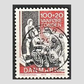 FRIMRKER DANMARK | 1976 - AFA 623 - Vanfrefonden - 100 + 20 re rd/sort - Pragt Stemplet Nyborg
