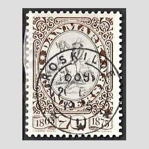 FRIM�RKER DANMARK | 1975 - AFA 594 - H.C Andersen - 70 �re brun/gr� - Pragt Stemplet Roskilde