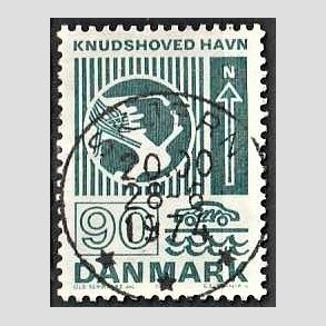 FRIM�RKER DANMARK | 1972 - AFA 537 - Trafiktekniske anl�g - 90 �re bl�gr�n - Pragt Stemplet Skjern