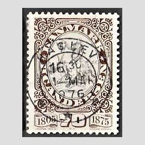 FRIM�RKER DANMARK | 1975 - AFA 594 - H.C Andersen - 70 �re brun/gr� - Pragt Stemplet Haslev