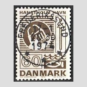 FRIM�RKER DANMARK | 1972 - AFA 535 - Trafiktekniske anl�g - 60 �re brun - Pragt Stemplet Frederikssund