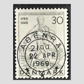 FRIM�RKER DANMARK | 1969 - AFA 477 - Landhusholdningsselskabet 200 �r - 30 �re gr�n - Pragt Stemplet �benr�