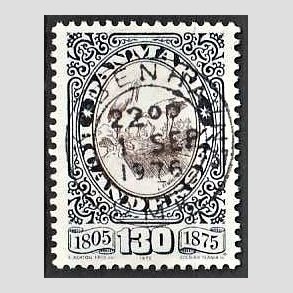 FRIM�RKER DANMARK | 1975 - AFA 596 - H.C. Andersen - 130 �re bl�/brun - Lux Stemplet K�benhavn