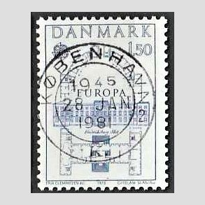 FRIM�RKER DANMARK | 1978 - AFA 659 - Europam�rker - 1,50 Kr. bl� - Pragt Stemplet