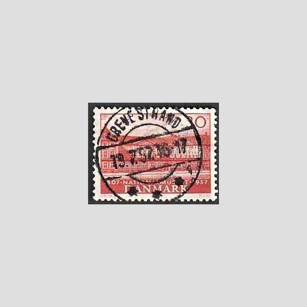 FRIMRKER DANMARK | 1957 - AFA 370 - Nationalmuseets 150 r - 30 re rd - Pragt Stemplet Greve Strand