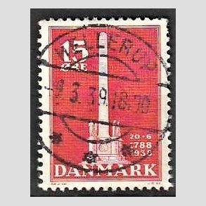FRIM�RKER DANMARK | 1938 - AFA 244 - Stavnsb�ndet 15 �re r�d - Lux Stemplet Hellerup