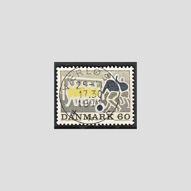 FRIMRKER DANMARK | 1971 - AFA 518 - Sportsudgave - 60 re groliv/mrkbl/gul - Lux Stemplet Vrlse