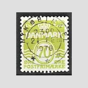 FRIM�RKER DANMARK | 1977 - AFA 644 - B�lgelinie 70 �re lysgr�n - Lux Stemplet