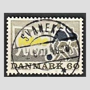 FRIM�RKER DANMARK | 1971 - AFA 518 - Sportsudgave - 60 �re gr�oliv/m�rkbl�/gul - Lux Stemplet Svaneke