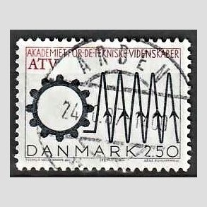 FRIMRKER DANMARK | 1987 - AFA 884 - Tekniske akademi 50 r - 2,50 Kr. sort/rd - Pragt Stemplet Arden