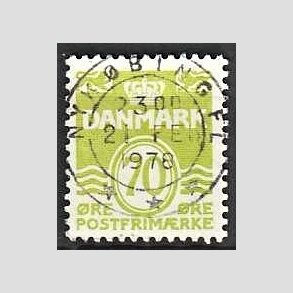 FRIM�RKER DANMARK | 1977 - AFA 644 - B�lgelinie 70 �re lysgr�n - Lux Stemplet