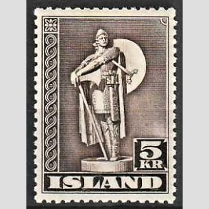 FRIMRKER ISLAND | 1943 - AFA 231 - Thorfinn Karlsefni - 5 kr. brun TK. 14 - Ubrugt