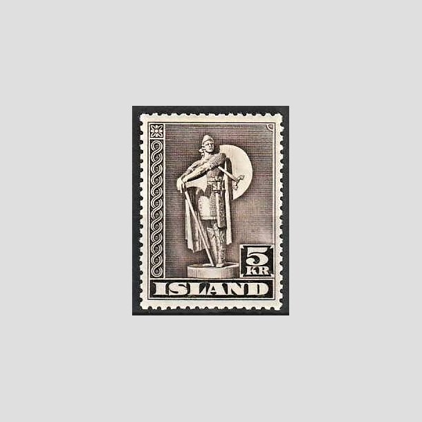 FRIMRKER ISLAND | 1943 - AFA 231 - Thorfinn Karlsefni - 5 kr. brun TK. 14 - Ubrugt