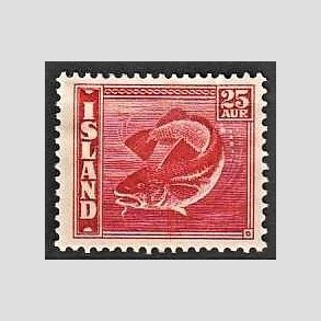 FRIMRKER ISLAND | 1940 - AFA 217 - Fisk- og flagserie - 25 aur rd tk. 14 - Ubrugt