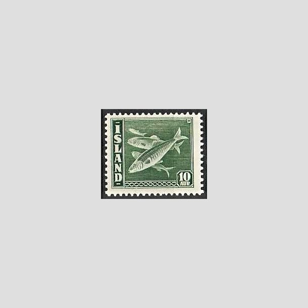 FRIMRKER ISLAND | 1940 - AFA 216 - Fisk- og flagserie - 10 aur grn tk. 14 - Ubrugt