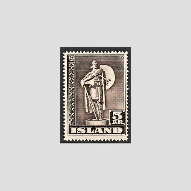 FRIMRKER ISLAND | 1943 - AFA 231 - Thorfinn Karlsefni - 5 kr. brun TK. 14 - Ubrugt