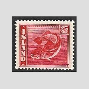 FRIMRKER ISLAND | 1940 - AFA 217 - Fisk- og flagserie - 25 aur rd tk. 14 - Ubrugt