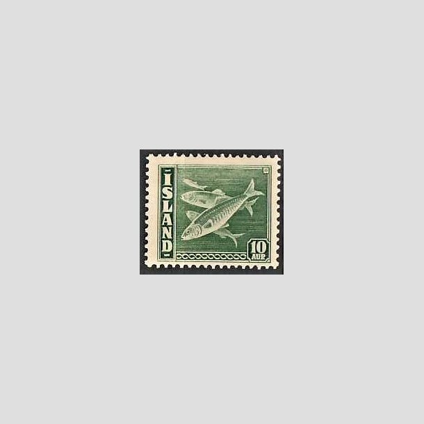 FRIMRKER ISLAND | 1940 - AFA 216 - Fisk- og flagserie - 10 aur grn tk. 14 - Ubrugt